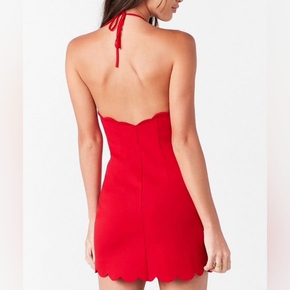 Urban Outfitters Kimchi Blue Red Scallop Valentine Mini Dress - M - Picture 2 of 4